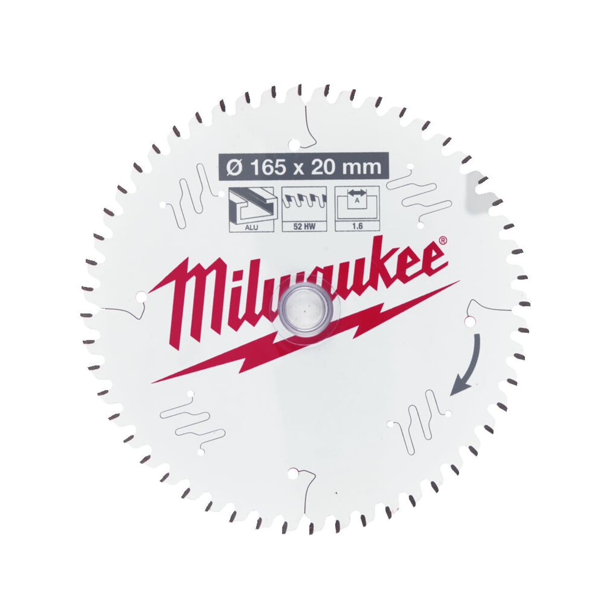 Milwaukee CSB P W 165 X 20 X 1.6 X 52ATB Circular Saw Blade